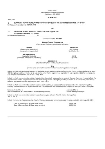 Thumbnail Brown Forman 10-Q Quarterly Report FY2011 