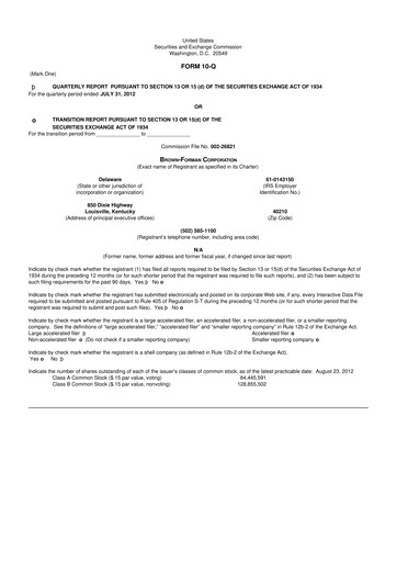 Thumbnail Brown Forman 10-Q Quarterly Report FY2013 