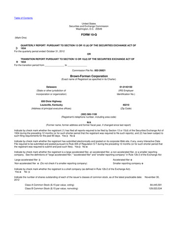 Thumbnail Brown Forman 10-Q Quarterly Report FY2013 