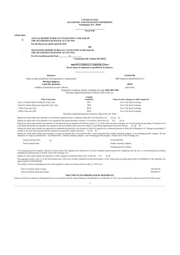 Thumbnail Brown Forman 10-K Annual Report 2019