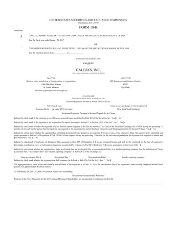 Thumbnail Caleres 10-K Annual Report 2016