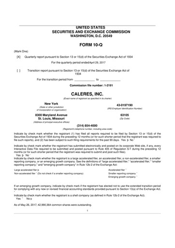 Thumbnail Caleres 10-Q Quarterly Report FY2017 