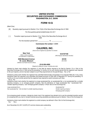 Thumbnail Caleres 10-Q Quarterly Report FY2017 