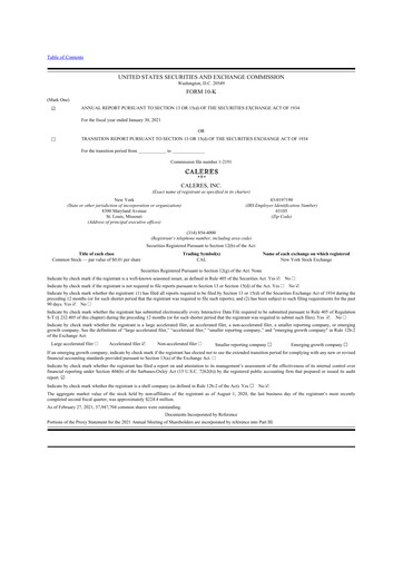 Thumbnail Caleres 10-K Annual Report 2020