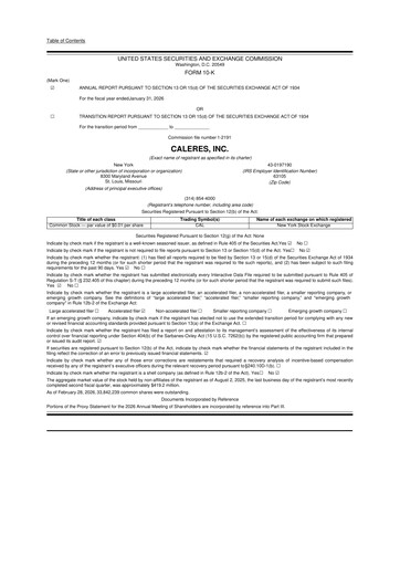 Thumbnail Caleres 10-K Annual Report 