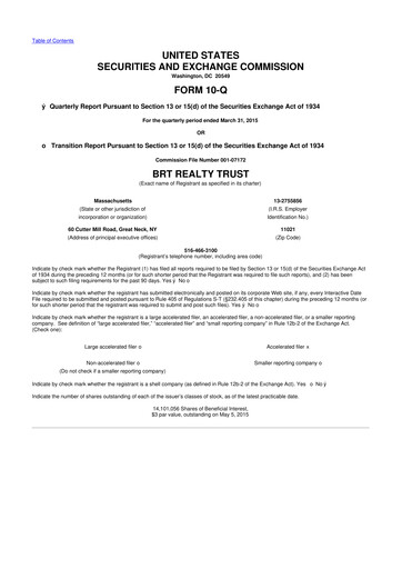 Thumbnail BRT Apartments 10-Q Quarterly Report FY 