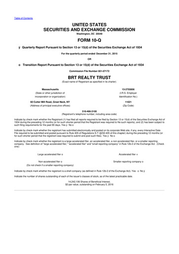 Thumbnail BRT Apartments 10-Q Quarterly Report FY 
