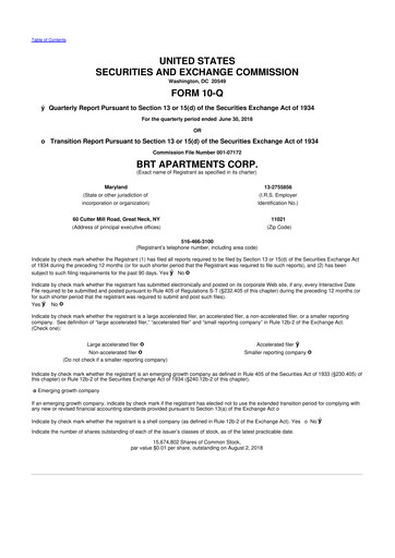 Thumbnail BRT Apartments 10-Q Quarterly Report FY 