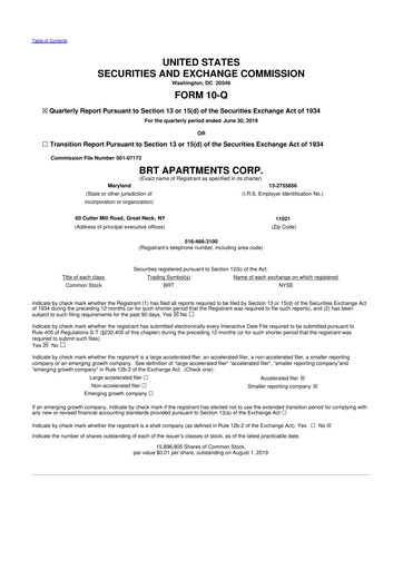 Thumbnail BRT Apartments 10-Q Quarterly Report FY 