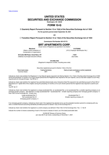 Thumbnail BRT Apartments 10-Q Quarterly Report FY 