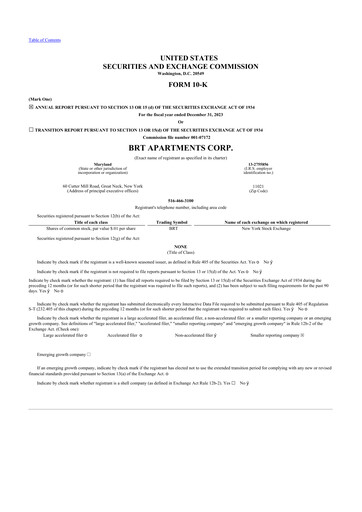Thumbnail BRT Apartments 10-K Annual Report 2023