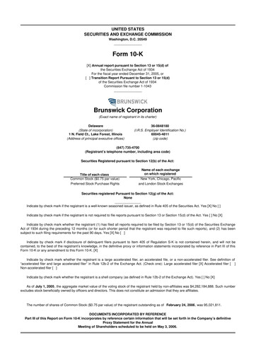 Thumbnail Brunswick Corporation 10-K Annual Report 