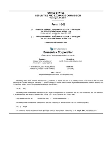 Vorschaubild Brunswick Corporation 10-Q Quartalsbericht  