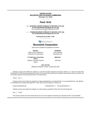 Vorschaubild Brunswick Corporation 10-Q Quartalsbericht  