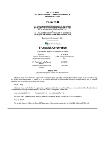 Vorschaubild Brunswick Corporation 10-Q Quartalsbericht  
