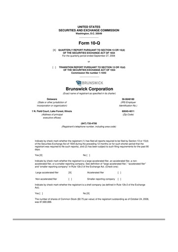 Vorschaubild Brunswick Corporation 10-Q Quartalsbericht  