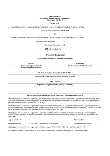 Vorschaubild Brunswick Corporation 10-Q Quartalsbericht  