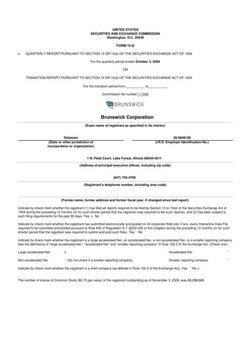 Vorschaubild Brunswick Corporation 10-Q Quartalsbericht  