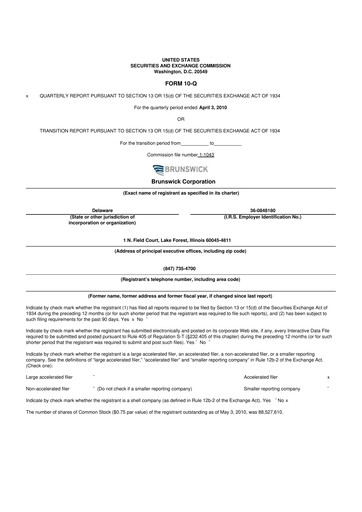 Vorschaubild Brunswick Corporation 10-Q Quartalsbericht  