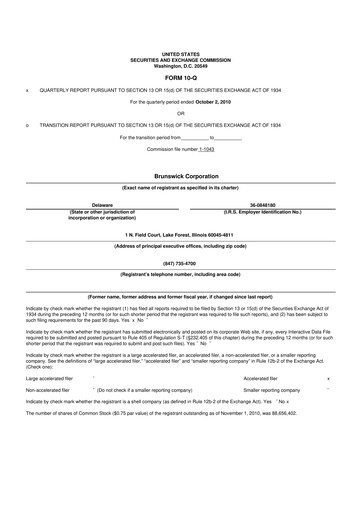 Vorschaubild Brunswick Corporation 10-Q Quartalsbericht  