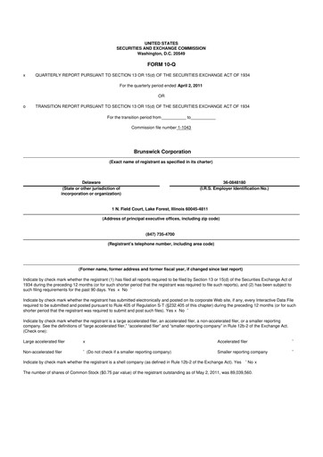 Vorschaubild Brunswick Corporation 10-Q Quartalsbericht 2011 