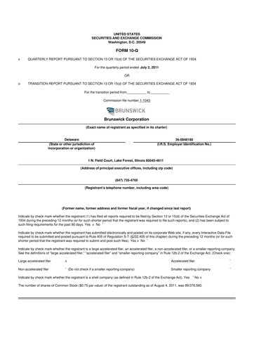 Vorschaubild Brunswick Corporation 10-Q Quartalsbericht 2011 