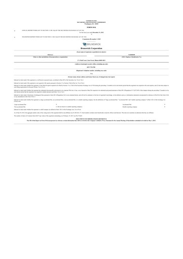 Miniature Brunswick Corporation 10-K Rapport annuel 2012