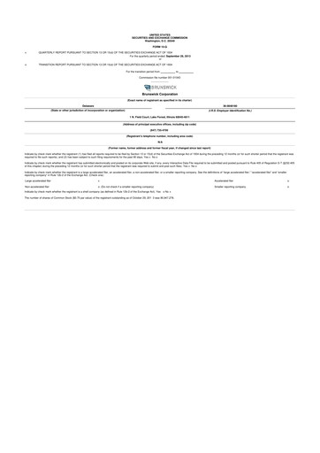 Vorschaubild Brunswick Corporation 10-Q Quartalsbericht 2013 