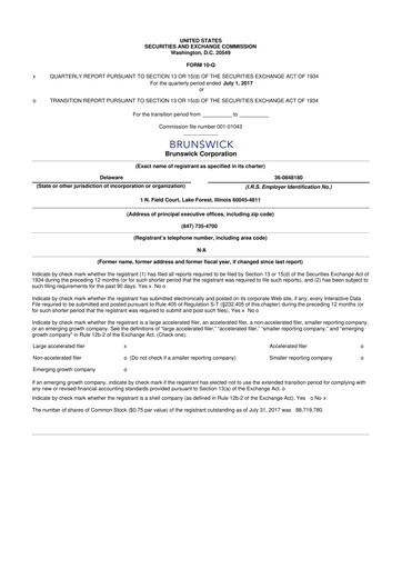 Vorschaubild Brunswick Corporation 10-Q Quartalsbericht 2017 