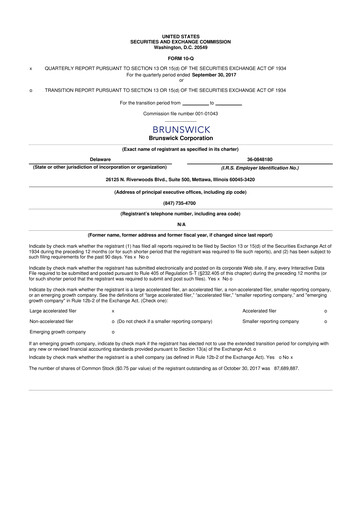 Vorschaubild Brunswick Corporation 10-Q Quartalsbericht 2017 