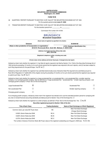 Vorschaubild Brunswick Corporation 10-Q Quartalsbericht 2020 