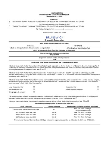 Vorschaubild Brunswick Corporation 10-Q Quartalsbericht 2021 
