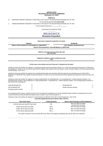 Vorschaubild Brunswick Corporation 10-Q Quartalsbericht 2022 