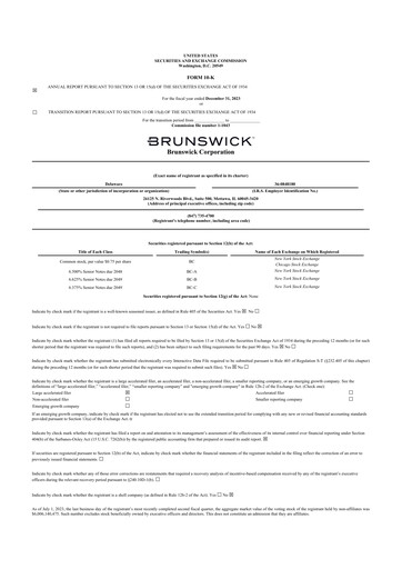 Miniature Brunswick Corporation 10-K Rapport annuel 2023