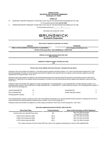 Vorschaubild Brunswick Corporation 10-Q Quartalsbericht 2024 