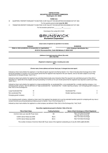 Vorschaubild Brunswick Corporation 10-Q Quartalsbericht 2025 