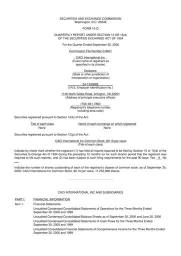 Thumbnail CACI International Inc 10-Q Quarterly Report FY 