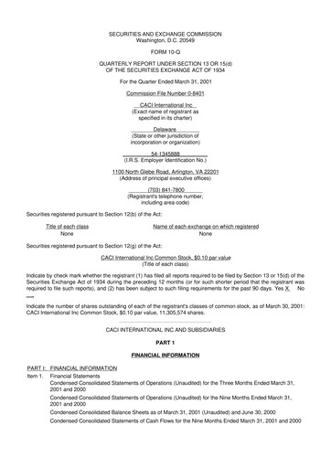 Thumbnail CACI International Inc 10-Q Quarterly Report FY 