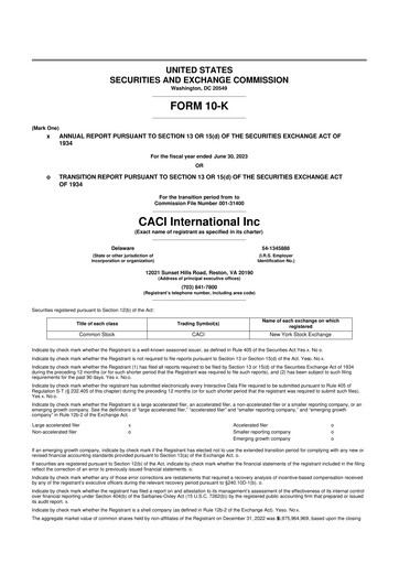Miniature CACI International Inc 10-K Rapport annuel 2023