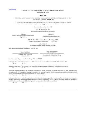 Thumbnail Cal-Maine Foods 10-K Annual Report 2014