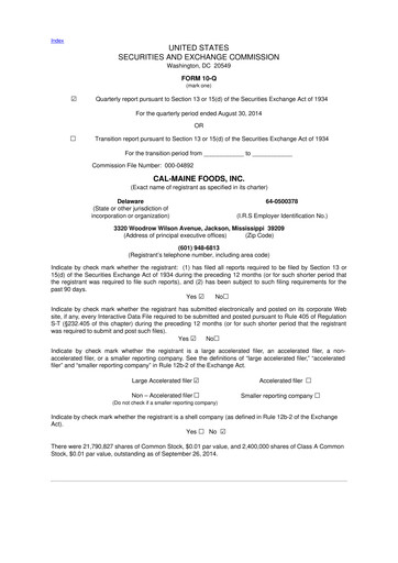 Thumbnail Cal-Maine Foods 10-Q Quarterly Report FY2015 