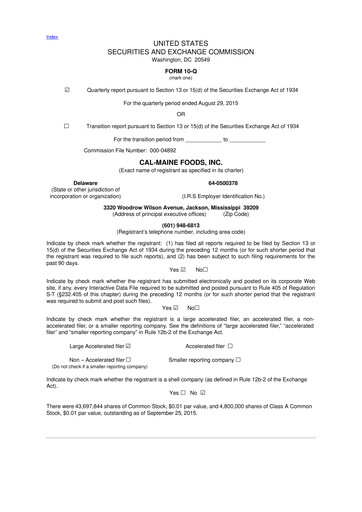 Thumbnail Cal-Maine Foods 10-Q Quarterly Report FY2016 