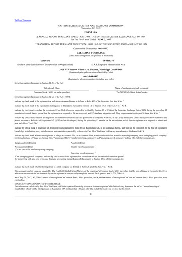 Thumbnail Cal-Maine Foods 10-K Annual Report 2017