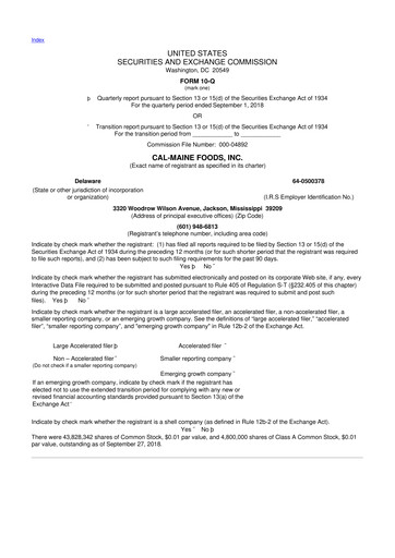 Thumbnail Cal-Maine Foods 10-Q Quarterly Report FY2019 