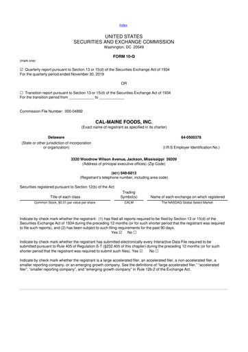 Thumbnail Cal-Maine Foods 10-Q Quarterly Report FY2020 