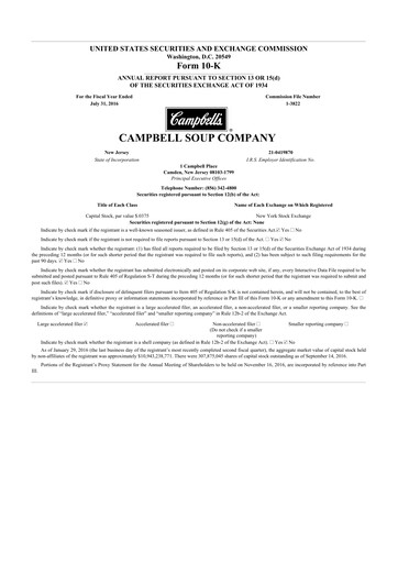 Thumbnail 
Campbell's 10-K Annual Report 2016