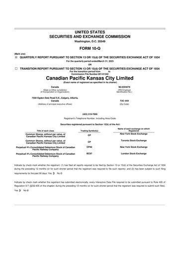 Vorschaubild CPKC (Canadian Pacific Kansas City) 10-Q Quartalsbericht 2023 