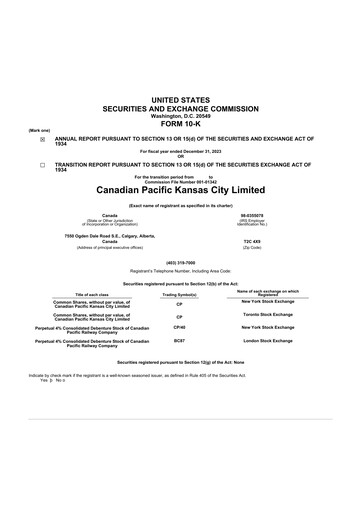 Thumbnail CPKC (Canadian Pacific Kansas City) 10-K Annual Report 2023