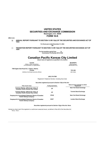Thumbnail CPKC (Canadian Pacific Kansas City) 10-K Annual Report 2024
