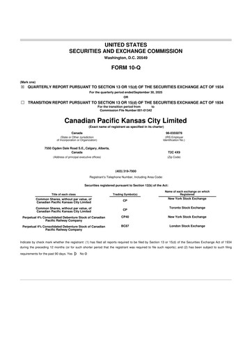 Vorschaubild CPKC (Canadian Pacific Kansas City) 10-Q Quartalsbericht 2025 